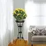JzNova 2 Pack Metal Tall Plant Stand, Flower Pot Raised Holder, Iron Art Triangle Support Planter Holders, Outdoor & Indoor Elegant Corner Decorative Display Rack, Mordern Planter Container, Black