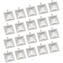 EBOOT 20 Pieces Pendant Trays Square Bezel and 20 Pieces Glass Dome Tiles for Crafting DIY Jewelry Making, Totally 40 Pieces