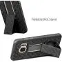 Galaxy S7 Case, Samsung Galaxy S7 Case,Fingic Slim Shell Holster Combo Cover with Kick-Stand and Swivel Belt Clip Holster Protective Case for Samsung Galaxy S7 (G930), Black