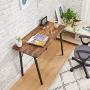 Writing Computer Desk Modern Simple Study Table Kids Desk Small Industrial Home Office Wood Work Desk with Metal Legs Tiny Desk for Bedroom, 39.4 x 18.9 x 29.1 inch Vintage Brown