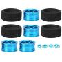 Drfeify RC Car Wheel Hub Kit, 4pcs Rubber Tire Metal Wheel Hub 1/18 RC Car Accessories Compatible for WLtoys A959 A979