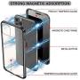 Magnetic Case for iPhone 7 Plus/8 Plus, Anti Peep Magnetic Double-Sided Privacy Screen Protector Clear Back Metal Bumper Antipeep Cases Anti Peeping 2 Sided Cover for iPhone 7 Plus/8 Plus-Black