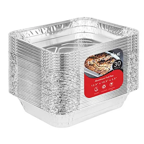Aluminum Pans 9x13 Disposable Foil Pans (30 Pack) - Half Size Steam Table Deep Pans - Tin Foil Pans Great for Cooking, Heating, Storing, Prepping Food Aluminum Pans 9x13 Disposable Foil Pans (30 Pack) - Half Size Steam Table Deep Pans - Tin Foil Pans Great for Cooking, Heating, Storing, Prepping Food