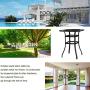 LOKATSE HOME Outdoor Bistro Bar Height Table Metal Frame Square Tempered Furniture Glass Top All Weather for Patio