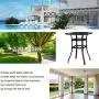 LOKATSE HOME Outdoor Bistro Bar Height Table Metal Frame Square Tempered Furniture Glass Top All Weather for Patio LOKATSE HOME Outdoor Bistro Bar Height Table Metal Frame Square Tempered Furniture Glass Top All Weather for Patio