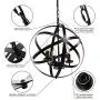 Lika 4-Light Chandelier 15.7'' Farmhouse Rustic Industrial Pendant Lighting with Metal Spherical Shade Black Chandeliers for Dining Room, Kitchen, Foyer