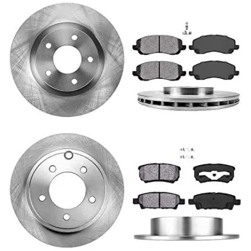 CRK13518 FRONT 294 mm + REAR 261.87 mm Premium OE 5 Lug [4] Rotors + [8] Metallic Brake Pads