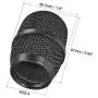 uxcell Black Microphone Head Mesh Grille Round Metal with Grey Interior Foam Filter for Q7 Mic 2Pcs
