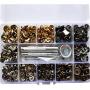 120 Sets 4 Colors Snap Fasteners kit, 12.5MM Metal Snap Buttons Press Studs with Installation Tool for Sewing Clothing, Leather, Jacket, Jeans Wears, Bags, Bracelet