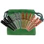 Premium Metal Cribbage Pegs, Set of 12, in Four, 1 5/16” Tall; Tapered to Fit 1/8 Holes, with Green Velveteen Drawstring Storage Pouch