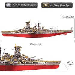 Piececool 3D Metal Model Kits-Kongou Battleship DIY 3D Metal Puzzle for Adults, Great Gift Idea