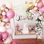 Balloon Garland Arch Kit, 101Pcs Pink Gold Confetti Balloons, Pink and Gold Balloons for Parties, Birthday Wedding Party Balloons Decorations, Baby Shower Decorations for Girl Boy
