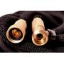 Expandable Garden Hose Black 25 FT [New 2020] Heavy Duty Water Hose - TRIPLE LATEX - Expanding Solid Brass Metal Fittings Connectors, Flexible Strongest 25FT, Black, P802