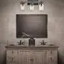CLAXY Glass Mason Jar Wall Sconces Faux Distressed Metal 3 Light Bath Vanity Lights CLAXY Glass Mason Jar Wall Sconces Faux Distressed Metal 3 Light Bath Vanity Lights