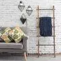 MyGift 5-ft Urban Rustic Wall-Leaning Burnt Wood & Metal Quilt Blanket and Towel Storage Ladder Stand MyGift 5-ft Urban Rustic Wall-Leaning Burnt Wood & Metal Quilt Blanket and Towel Storage Ladder Stand