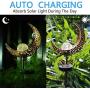 Garden Solar Light Outdoor Decorations-Moon Decor, Crackle Glass Ball Metal Garden Stake Light,Waterproof LED Lights for for Pathway, Lawn, Patio, Yard