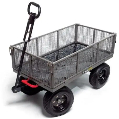 Gorilla Carts GORMP-12 Steel Dump Cart with Removable Sides and 2-In-1 Convertible Handle, 1,200-Pound Capacity, 39.5-Inch by 22-Inch Bed, Grey Finish Gorilla Carts GORMP-12 Steel Dump Cart with Removable Sides and 2-In-1 Convertible Handle, 1,200-Pound Capacity, 39.5-Inch by 22-Inch Bed, Grey Finish