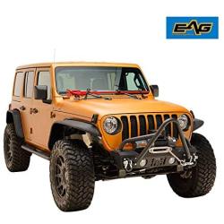 EAG Stubby Front Bumper with Stinger Hoop and Fog Light Hole Fit for 18-21 Wrangler JL