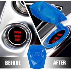 X AUTOHAUX Blue Universal Engine Button Knob Push Button Switch Cover Metal Alloy Protective Cover