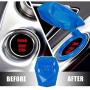 X AUTOHAUX Blue Universal Engine Button Knob Push Button Switch Cover Metal Alloy Protective Cover