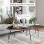 Nathan James Bodhi Mid-Century Nesting Coffee Table Set of 2, Stacking Side or End for Living Room with Faux Carrara Marble, Wood Finish and Black Metal Legs, White/Walnut Nathan James Bodhi Mid-Century Nesting Coffee Table Set of 2, Stacking Side or End for Living Room with Faux Carrara Marble, Wood Finish and Black Metal Legs, White/Walnut
