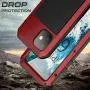 Mangix Compatible with iPhone 12 Case and iPhone 12 Pro Case (2020), Built-in Glass Screen Protector Military Grade Drop Shock Protection Metal Bumper for Apple iPhone 12/12 Pro 6.1'' (Red)