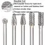 5 Pcs Carbide Rotary Burr Set with 6 mm(1/4 Inch) Shank and 8mm Head, Acrux7 Tungsten Carbide Double Cut Rotary Burr 1/4 Inch Shank Die Grinder Bits for DIY Woodworking, Metal Carving, Engraving, Dril 5 Pcs Carbide Rotary Burr Set with 6 mm(1/4 Inch) Shank and 8mm Head, Acrux7 Tungsten Carbide Double Cut Rotary Burr 1/4 Inch Shank Die Grinder Bits for DIY Woodworking, Metal Carving, Engraving, Dril