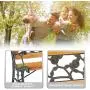 Garden Bench Park Bench Outdoor Bench for Outdoors 50'' Metal Porch Chair Cast Iron Hardwood Furniture, 480LBS Weight Capacity, for Park Yard Patio Deck Lawn Garden Bench Park Bench Outdoor Bench for Outdoors 50'' Metal Porch Chair Cast Iron Hardwood Furniture, 480LBS Weight Capacity, for Park Yard Patio Deck Lawn