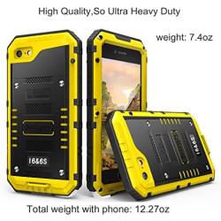 Beasyjoy iPhone 6 Case iPhone 6s Metal Case Heavy Duty with Screen Full Body Protective Waterproof Shockproof Dust Proof Tough Rugged Cover Bumper Military Grade Defender Yellow