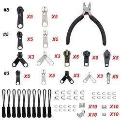 YaHoGa 143 Pieces Zipper Repair Kit Zipper Replacement with Zipper Install Plier for Bags, Jackets, Tents, Luggage, Backpacks, Sleeping Bag