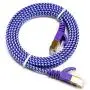 Tera Grand - 3FT - CAT7 10 Gigabit Ethernet Ultra Flat Patch Cable for Modem Router LAN Network - Braided Jacket, Gold Plated Shielded RJ45 Connectors, Faster Than CAT6a CAT6 CAT5e, Purple & Blue Tera Grand - 3FT - CAT7 10 Gigabit Ethernet Ultra Flat Patch Cable for Modem Router LAN Network - Braided Jacket, Gold Plated Shielded RJ45 Connectors, Faster Than CAT6a CAT6 CAT5e, Purple & Blue