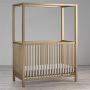Little Seeds Monarch Hill Haven Metal Canopy Crib, Gold