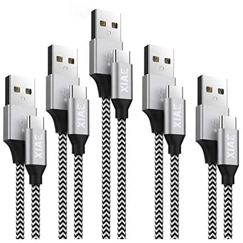 USB C Cable,XIAE 5Pack (3/3/6/6/10FT) Nylon Braided Fast Charging Cable Aluminum Housing Compatible with Samsung Galaxy S10 S9 Note 9 8 S8 Plus,LG V30 V20 G6,Google Pixel,Huawei P30/P20-Black&White USB C Cable,XIAE 5Pack (3/3/6/6/10FT) Nylon Braided Fast Charging Cable Aluminum Housing Compatible with Samsung Galaxy S10 S9 Note 9 8 S8 Plus,LG V30 V20 G6,Google Pixel,Huawei P30/P20-Black&White