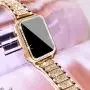 Mosonio Compatible with Apple Watch Band 38mm 40mm 42mm 44mm with Case Women, Jewelry Replacement Metal Wristband Strap with 2 Pack Bling PC Protective Cover for iWatch Series 6/5/4/3/2/1(Rose Gold)