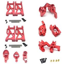 Gravo Metal Steering Swing Arm Base C Rear Hub Seat Assembly Upgrade Parts for Wltoys 144001 1/14 RC Car,Red