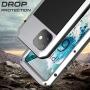 Mangix Compatible with iPhone 12 Case and iPhone 12 Pro Case (2020), Built-in Glass Screen Protector Military Grade Drop Shock Protection Metal Bumper for Apple iPhone 12/12 Pro 6.1''(Silver)