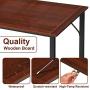 KINGSO Computer Desk 47'' Study Writing Desk for Home Office, Modern Simple Design PC Laptop Desk, Wood Notebook Writing Table, Metal Frame Study Desk (Teak)