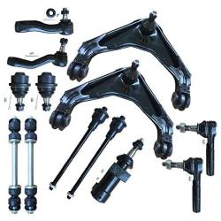 MILLION PARTS 13 Pcs 8-Lug Front Lower Upper Control Arm Ball Joints Outer Inner Tie Rod End Link Sway Bar Suspension Kits Replacement for Chevy GMC Sierra Silverado Suburban 1500 2500 HD Hummer H2