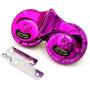 Viping Car Horn Truck Horn 115DB Electric Horn Air Horn Purple Double Tone Electric Snail Horn Waterproof Horn High Tone and Low Tone Horn with Metal bracketfor Any 12V Ship car Moto Vans Truck etc