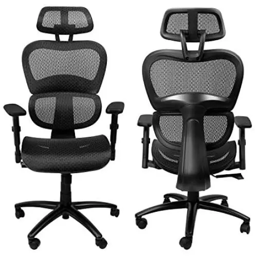 Komene Ergonomic Office Chair Lumbar Support - Reclining Breathable High Back Executive Mesh Chairs with Adjustable 3D Armrest and Headrest Backrest, Rolling Swivel Computer Task Chair for Home Komene Ergonomic Office Chair Lumbar Support - Reclining Breathable High Back Executive Mesh Chairs with Adjustable 3D Armrest and Headrest Backrest, Rolling Swivel Computer Task Chair for Home