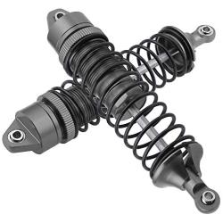 Hobbypark Aluminum Alloy Shock Absorber Assembled Full Metal Big Bore Shocks Front & Rear Replacement of 5862 for Traxxas 1/10 Slash 4x4 4WD Upgrade (4-Pack) (Gray)