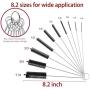 Long Straw Brush, Nylon Pipe Tube Cleaner 8.2-ihch 10 Different Diameters Set of 10