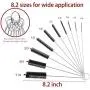 Long Straw Brush, Nylon Pipe Tube Cleaner 8.2-ihch 10 Different Diameters Set of 10