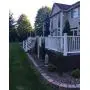 Patio Umbrella Holder | Outdoor Umbrella Base and Mount | Attaches to Railing Maximizing Patio Space and Shade (White)