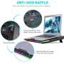 havit RGB Laptop Cooling Pad for 15.6-17 Inch Laptop with 3 Quiet Fans and Touch Control, Pure Metal Panel Portable Cooler (Black+Blue)