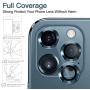 Hoerrye For Iphone 12 Pro Max Camera Lens Protector, Metal Full Cover + Tempered Glass Circle Screen Protection For Iphone 6.7 - Pacific Blue