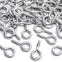 BronaGrand Small Eye Hooks,100pcs 13x7mm Mini Eye Pins Eye Screw Hooks Metal Eyelets Screw Eye Lags for Resin Jewelry Bead Plastic Wood