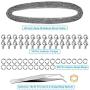 Necklace for Jewelry Making, Anezus 50 Feet Jewelry Chain Necklace Chains 2.0mm Silver Stainless Steel Chain with 100 Jump Rings 30 Lobster Clasps for Jewelry Making Jewelry Chain DIY Making