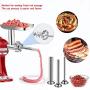 Metal Food Grinder Attachment for KitchenAid Stand Mixers， Meat Grinder Kitchen Aid Asseccories for KitchenAid，Includes 3 Sausage Stuffer Tubes, 5 Grinding Plates，Silver