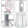 HAPPYGRILL Large 8ft Windmill Yard Garden Metal Ornamental Wind Mill for Garden Lawn Backyard, Grey